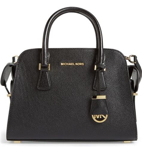 michael kors harper medium leather satchel black|Michael Kors Women's Black Satchels Handbags & Purses.